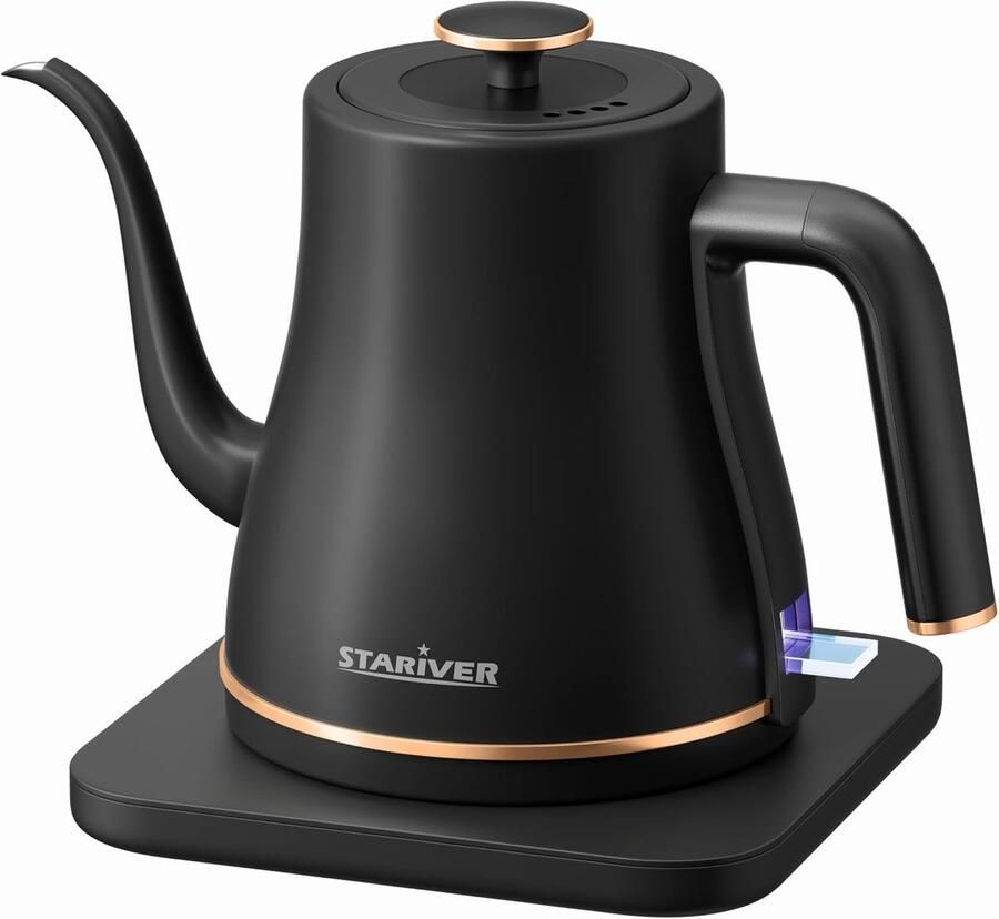Elektrische Waterkoker Theepot Koken Precisie Gieten Zwanenhals Mondstuk 08 Liter Zwart