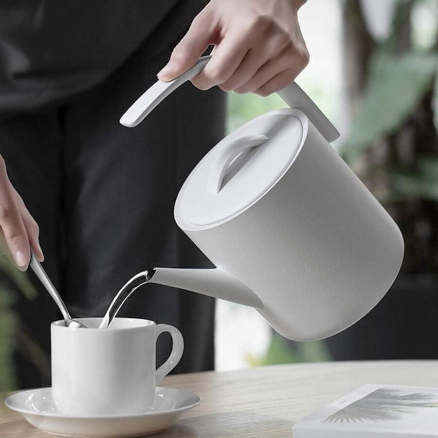 Elektrische Waterkoker Theepot Magnetische Hoes Snel Water Verwarmen Magnetisch Zuigdeksel 850 ml Beige