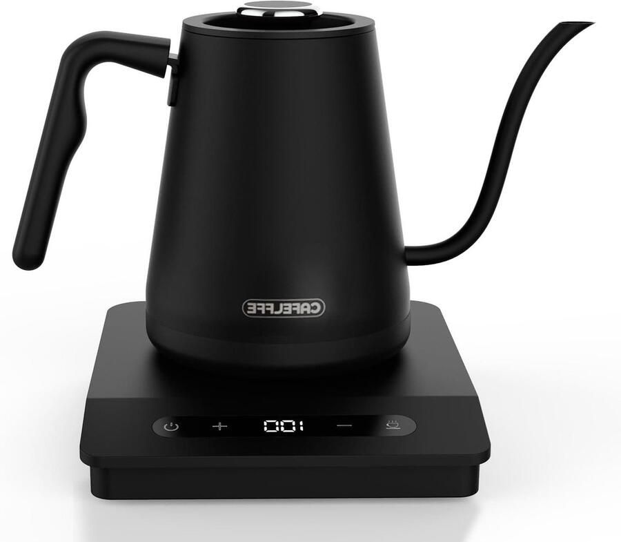 Elektrische Waterkoker Theepot met tuit Precisie schenken Temperatuurregeling 0.8 Liter Zwart