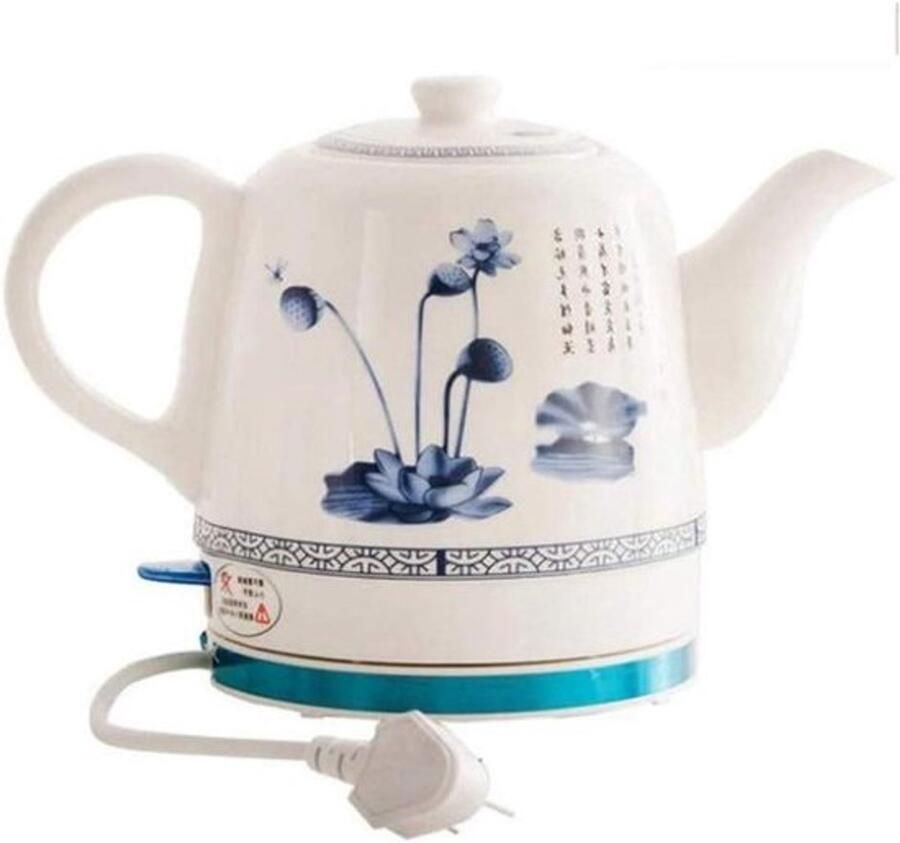 Elektrische waterkoker Theepot-samovar Water snel koken Keramisch warmtebehoud 1 Liter Wit
