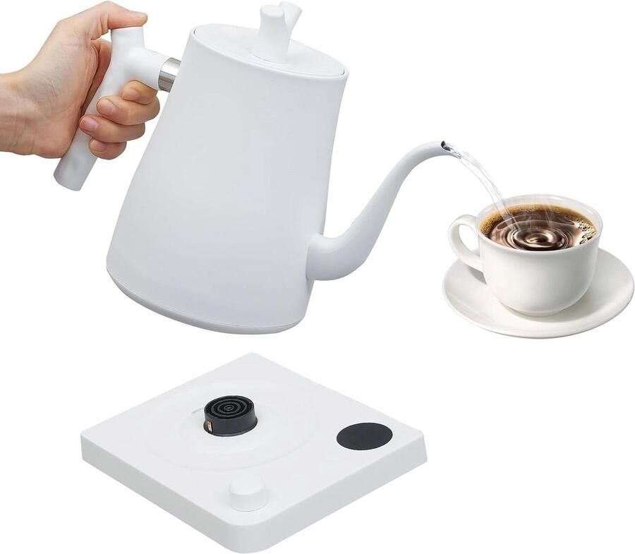 Elektrische Waterkoker Theepot Snelkokend Thee Zetten Instelbare Temperatuur 1 Liter Wit