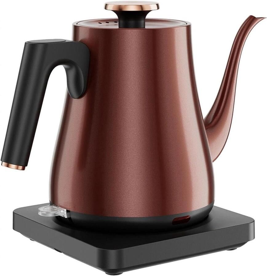 Elektrische Waterkoker Theepot Snelkoker Koffie Thee Zetten Zwanenhals Uitloop 1 Liter Vintage Koper