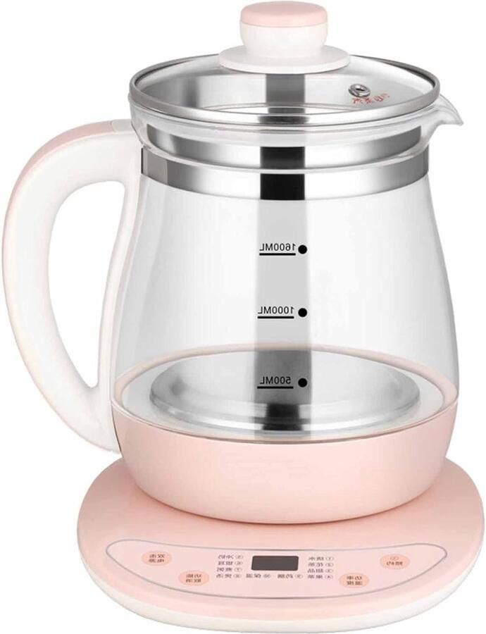 Elektrische Waterkoker Theepot Warmer Thee Zetten Touchscreen Bediening 1.6L Glas