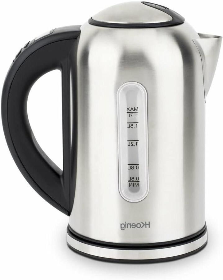 Elektrische Waterkoker Thermostaat Waterkoker Thee en Koffie Zetten Instelbare Temperatuur 1.7 L Zilver