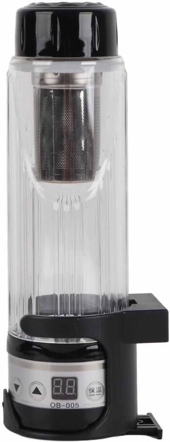 Elektrische Waterkoker Verwarmde Mok Reizen Warme Drank Instelbare Temperatuur 420 ml Zwart