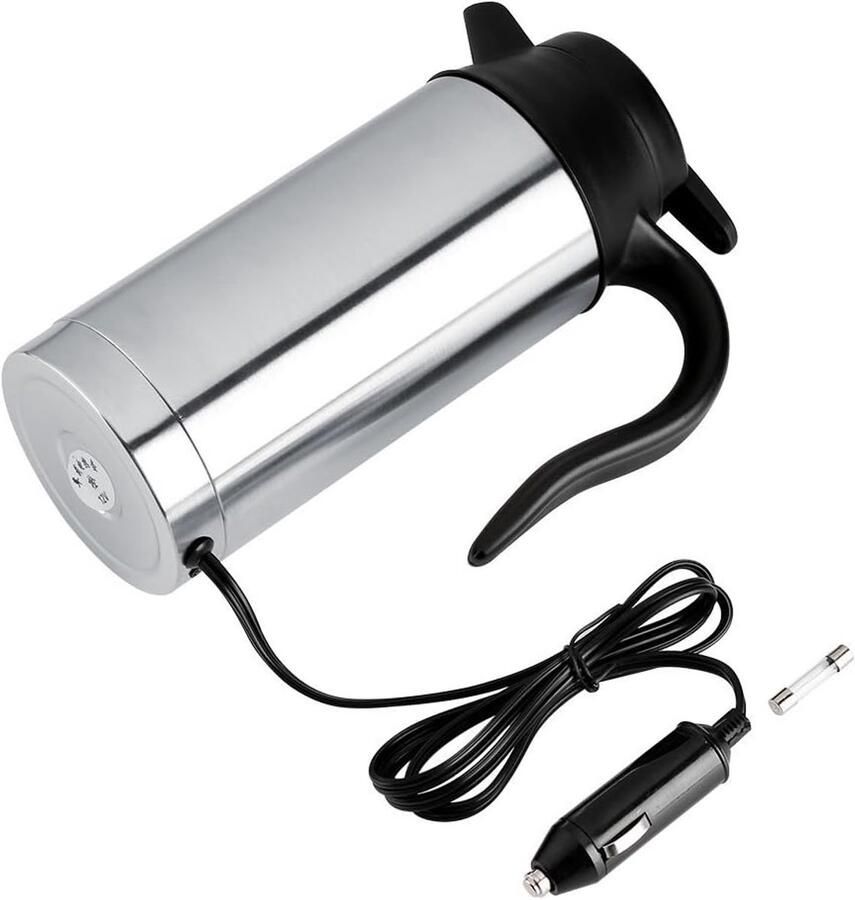 Elektrische waterkoker voor auto 12 V 750 ml roestvrij staal waterkoker voor elektrische auto koffiemok reiswaterfles ideaal voor warmwaterkoffie