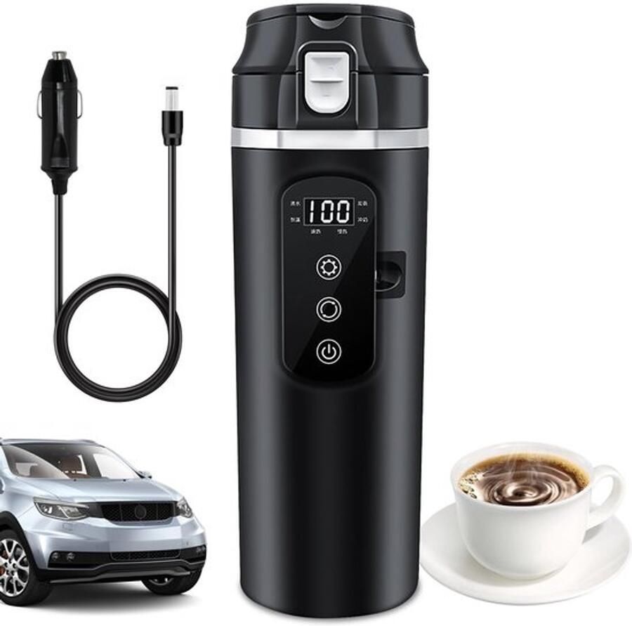 Elektrische Waterkoker Voor Auto Voertuig Verwarmde Waterbeker 24V 12V 500ml Reizen Auto Vrachtwagen