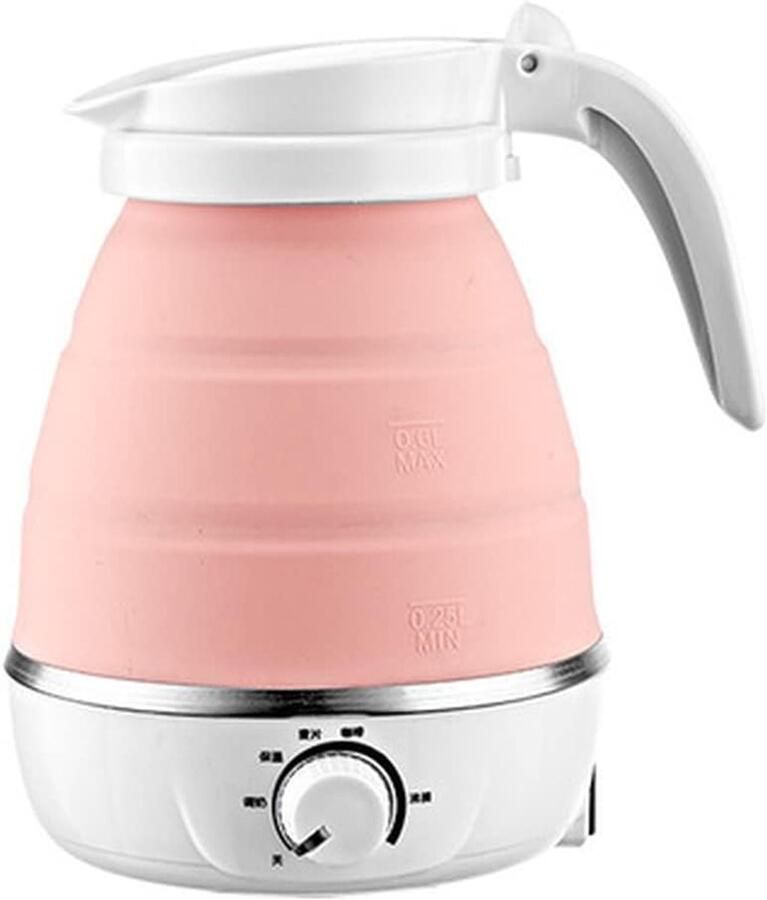 Elektrische Waterkoker Vouwbare Ketel Reizen en Kamperen Temperatuurregeling 600 ml Capaciteit Wit