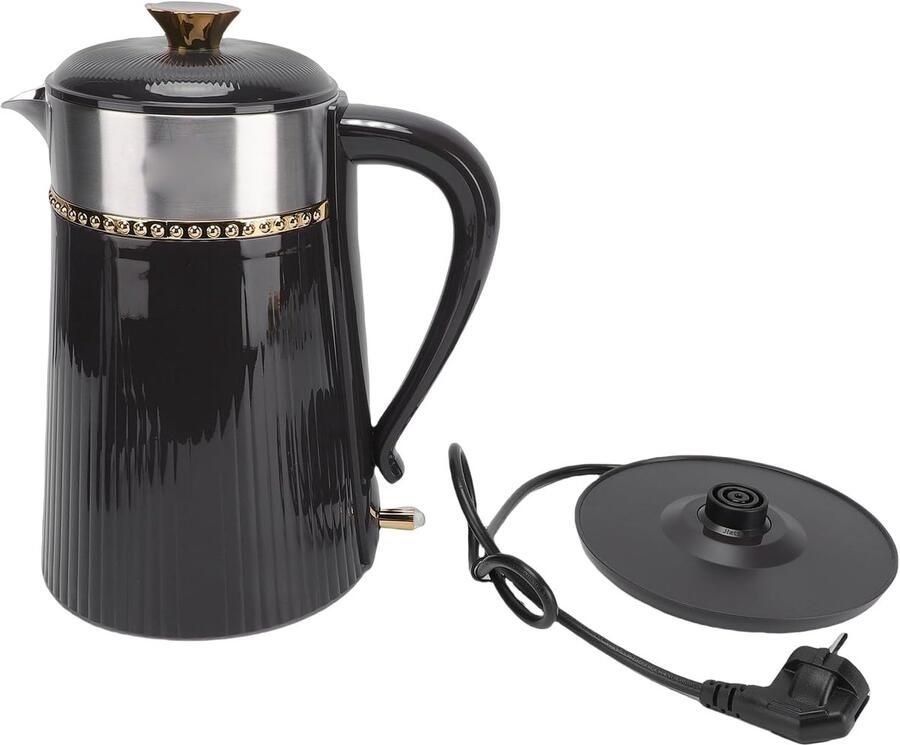 Elektrische Waterkoker Heetwaterketel Thuis en kantoor Automatische uitschakeling 2L capaciteit Mat zwart