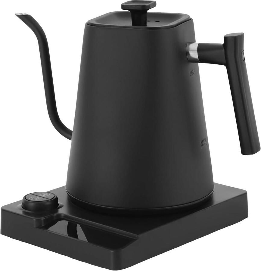 Elektrische Waterkoker Warmwaterdispenser Koffie Thee Zetten Instelbare Temperatuur 1 Liter Zwart