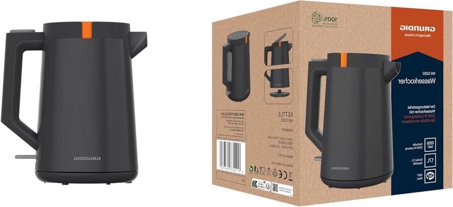 Elektrische Waterkoker Warmwaterketel Snel Water Koken Verborgen Verwarmingselement 17 Liter Grijs Terracotta