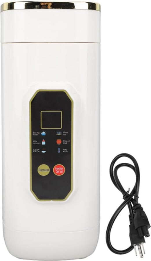 Elektrische waterkoker Waterfles drinkfles Draagbare waterkoker elektrische theepot 450ml Roestvrij staal Wit