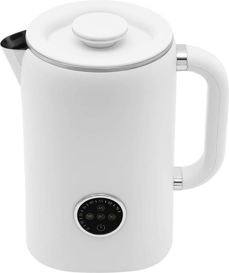 Elektrische Waterkoker Waterketel Roestvrij Staal Precisie Temperatuur 5-Traps Regeling 17 Liter 1500W Wit