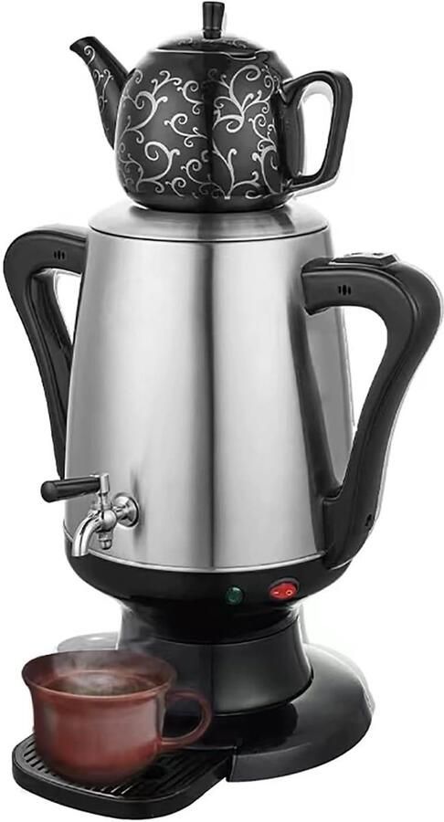 Elektrische Waterkoker Zetapparaat Dranken Warm Houden Automatische Opwarmfunctie 4L Pot 1L Beker Zilver