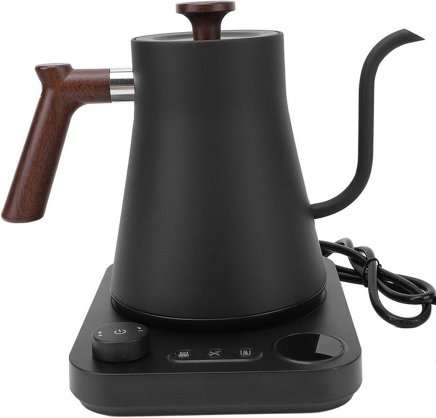 Elektrische waterkoker Zwanenhals ketel Koffie en thee zetten Nauwkeurige temperatuurregeling 900 ml Zwart