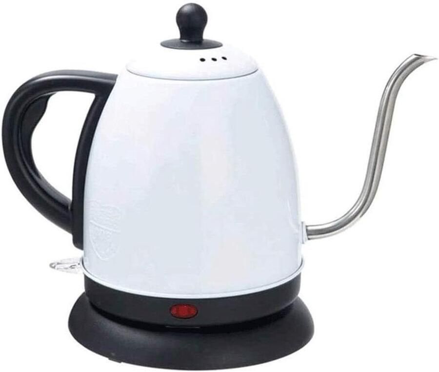 Elektrische Waterkoker Zwanenhals Ketel Koffie Thee Zetten Nauwkeurig Gieten 1 Liter Wit