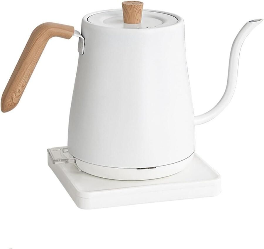 Elektrische Waterkoker Zwanenhals Ketel Koffie Thee Zetten Snelle Kooktijd 1 Liter Wit