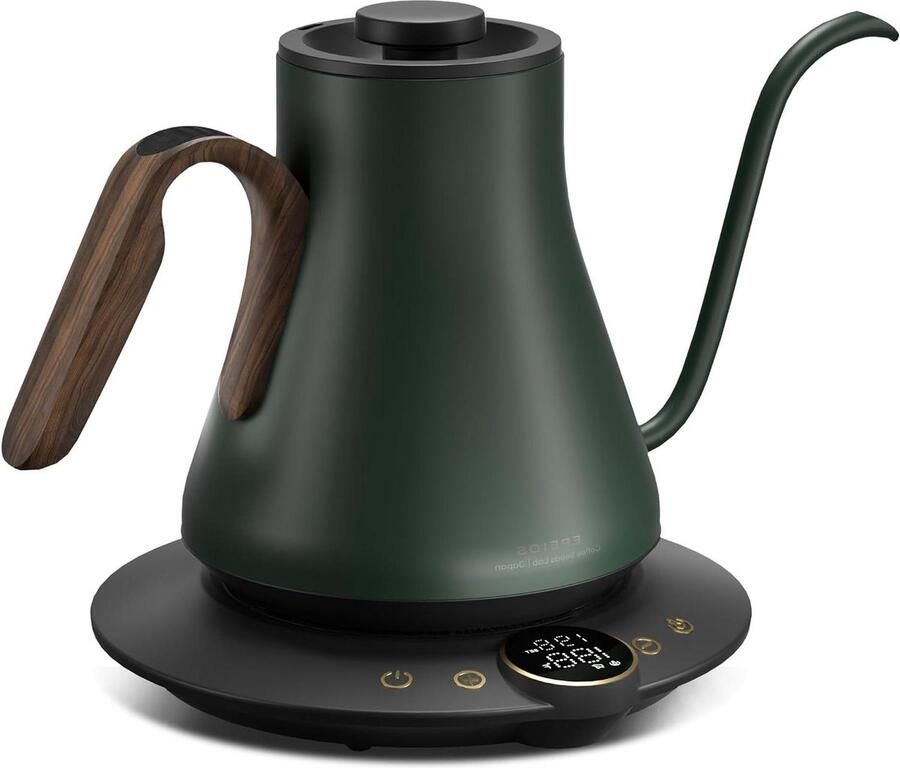 Elektrische Waterkoker Zwanenhals Ketel Koffie Zetten Temperatuurregeling 1 Liter Groen