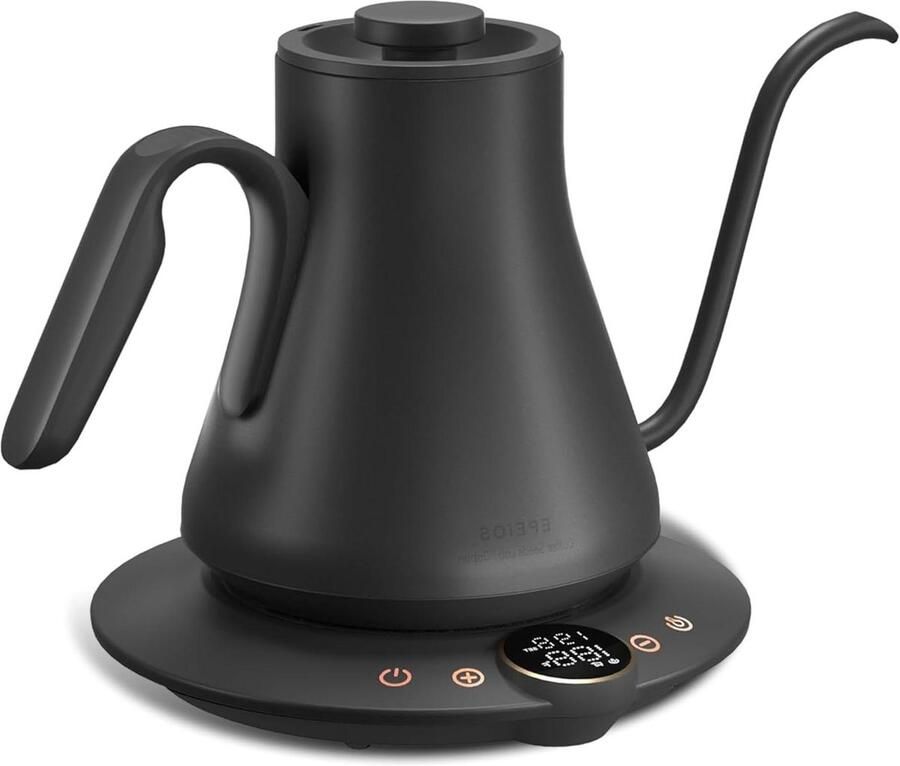 Elektrische waterkoker Zwanenhals waterkoker Koffie zetten Nauwkeurige temperatuurregeling 09 liter Zwart