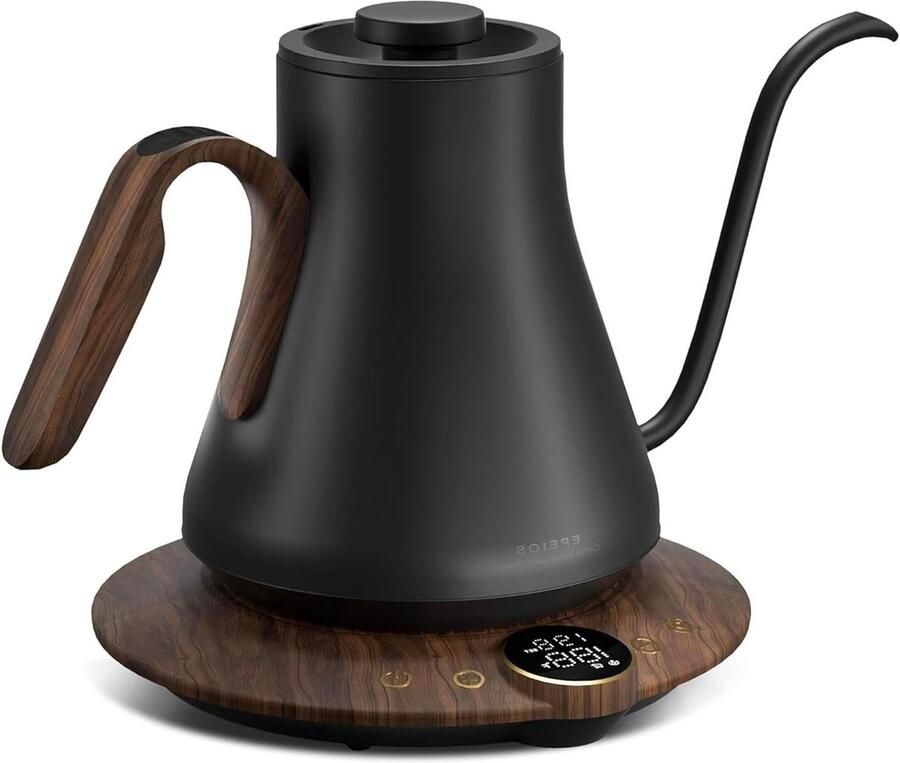 Elektrische waterkoker Zwanenhalsketel Koffie schenken Temperatuurregeling nauwkeurig 1500 Watt Donkerblauw