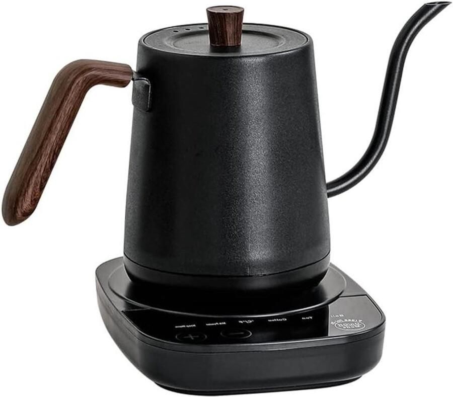 Elektrische Waterkoker Zwanenhalsketel Temperatuurregeling Precisie Koffie Gieten 12 Uur Warm Houden 800ml Zilver