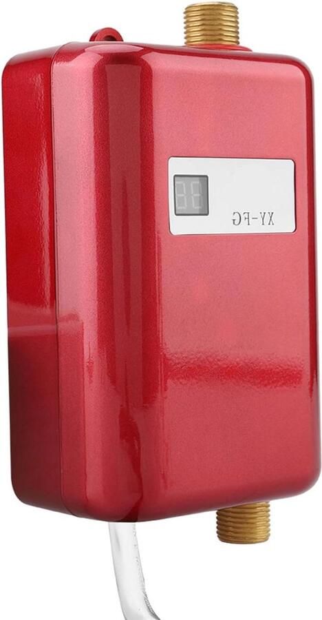 Elektrische Waterverwarmer Mini Boiler Direct Warm Water Digitaal LCD Display 3800W Rood