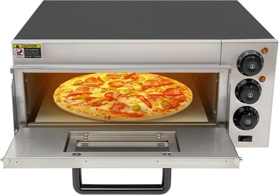 Elektrische Werkblad Pizzaoven 2000W met Timer en Instelbare Temperatuur
