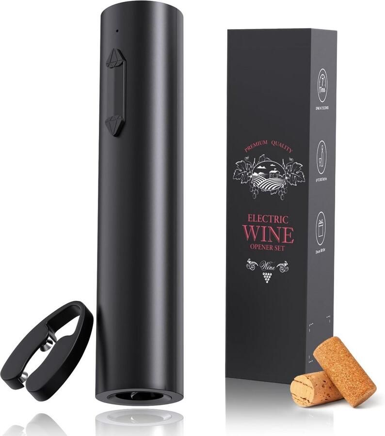 Elektrische Wijnflessenopener Oplaadbare Automatische Kurkentrekker met Folie Snijder