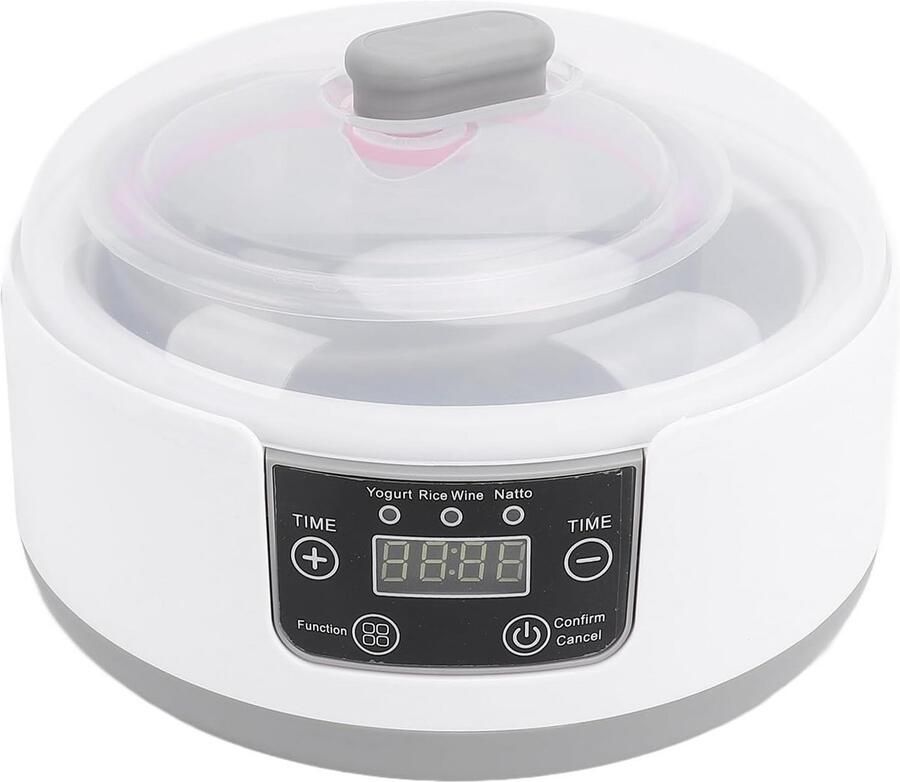 Elektrische Yoghurtmaker met Timer en 1 2L Capaciteit voor Thuisgebruik