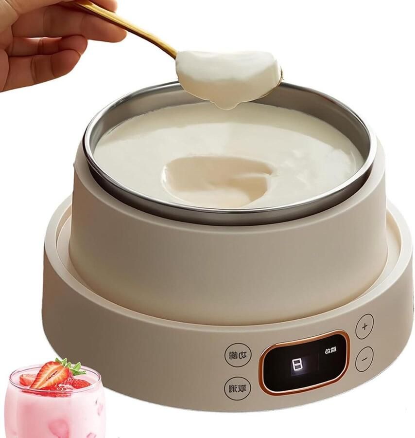 Elektrische Yoghurtmaker Zelfgemaakte Yoghurt Verse Yoghurt Maken Verstelbare Timer 1000 ml Capaciteit Wit