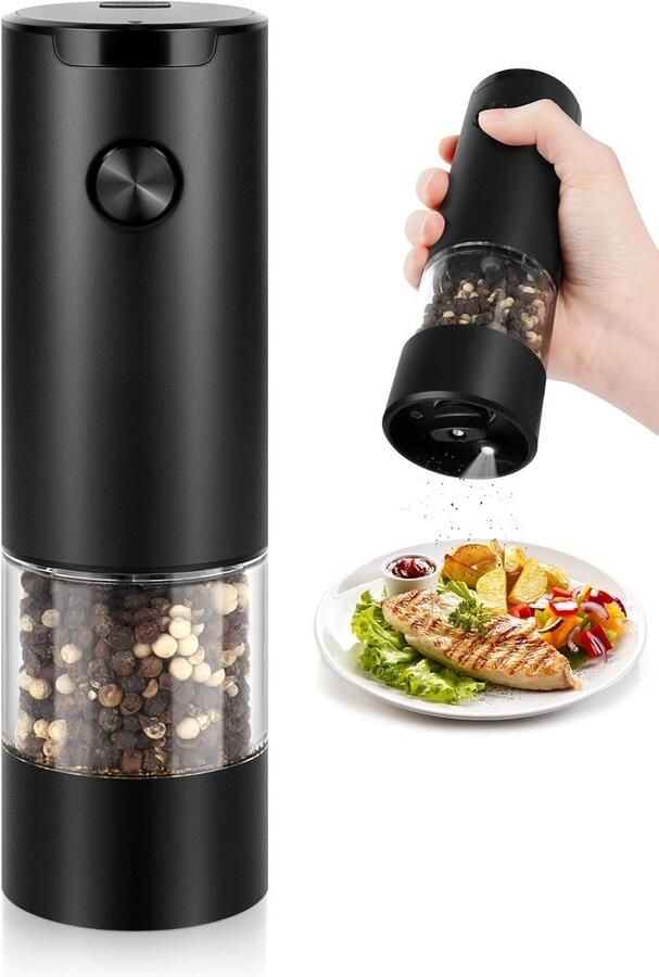 Elektrische Zout- en Pepermolen met Verstelbare Maalgraad en LED-verlichting