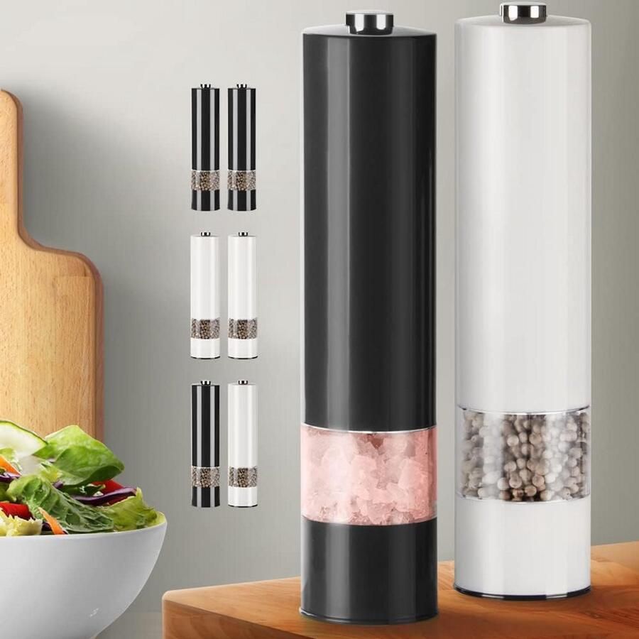 Elektrische Zout- en Pepermolen Set (2 Stuks) met LED-verlichting en Instelbare Maalgraad