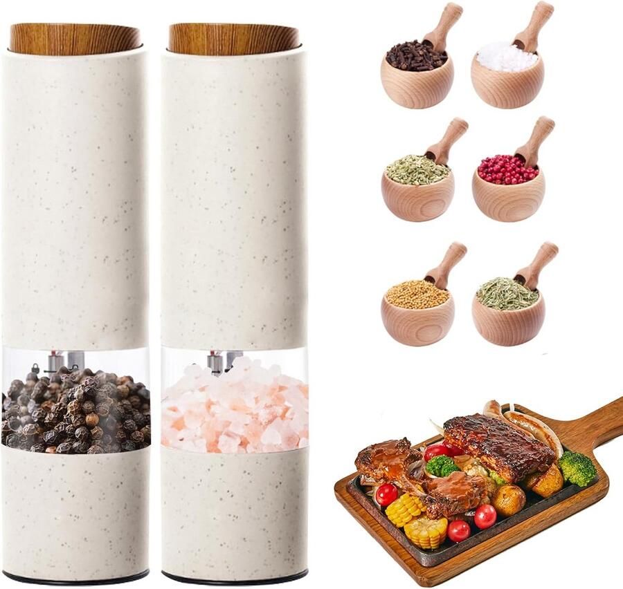 Elektrische Zout- en Pepermolen Set Automatisch en Verstelbaar Milieuvriendelijk Materiaal
