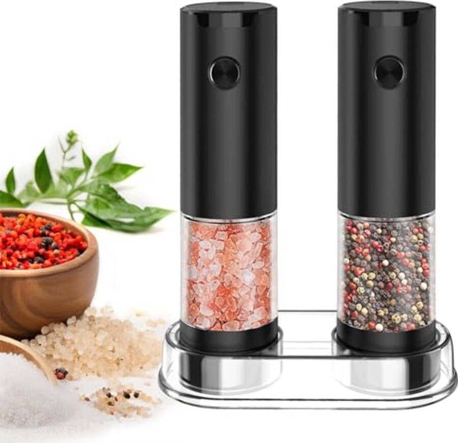 Elektrische Zout- en Pepermolen Set Instelbare Maalgraden voor Eenvoudig Gebruik
