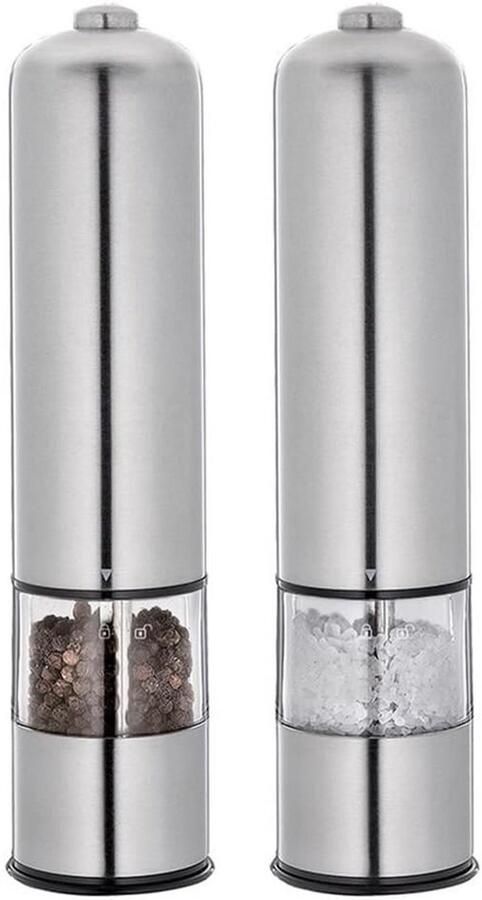 Elektrische Zout- en Pepermolen Set RVS met Keramisch Maalwerk en Verlichting