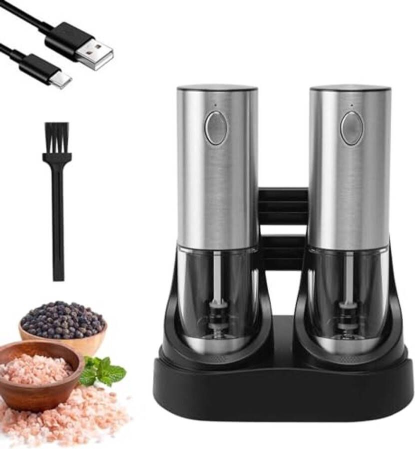 Elektrische Zout- en Pepermolen Set van 2 Automatisch en Oplaadbaar