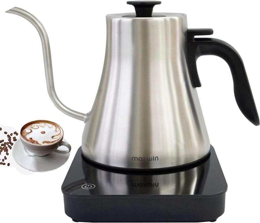 Elektrische Zwanenhals Waterkoker met Temperatuurregeling RVS 1 Liter