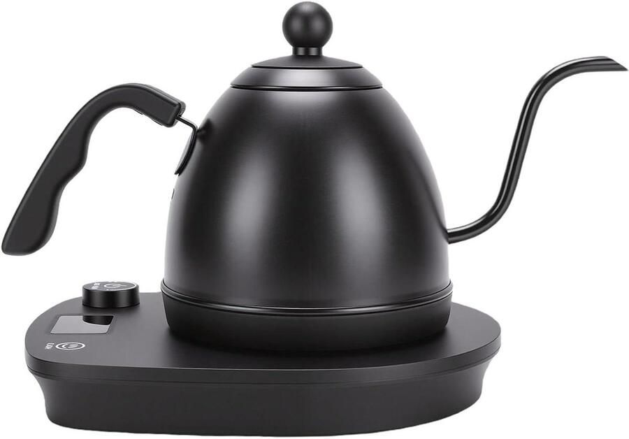 Elektrische Zwanenhalsketel Overgietketel Waterkoker Speciale Koffie Zetten Variabele Temperatuurregeling 600 ml Zwart