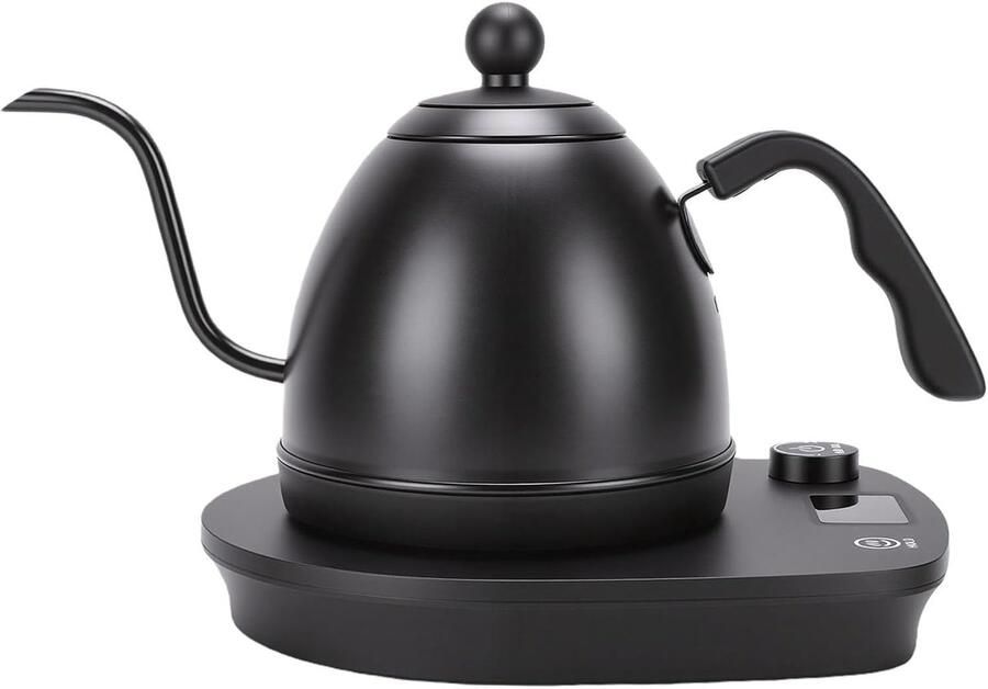 Elektrische Zwanenhalsketel Giet over Ketel Koffie Thee Zetten Variabele Temperatuur 600 ml Zwart