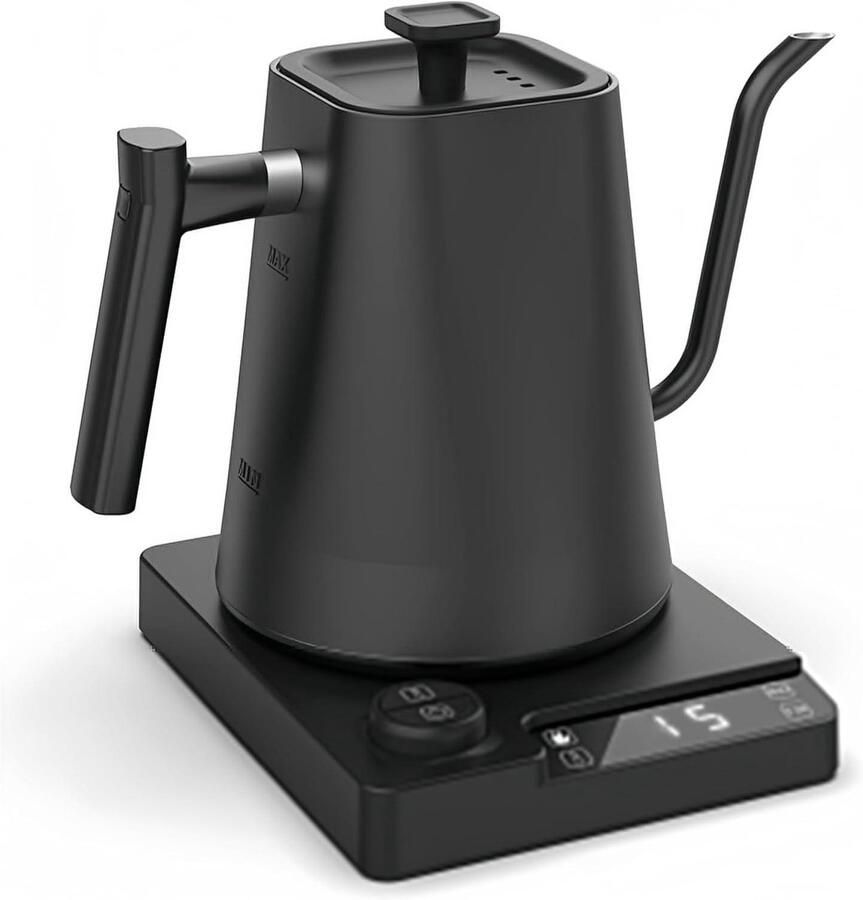 Elektrische Zwanenhalsketel Waterkoker Koffie Thee Precisie Schenken Koffie Temperatuurregeling Digitaal 1 Liter Zwart