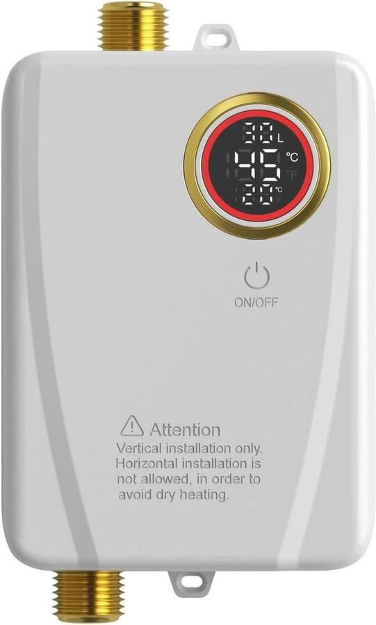 Elektronische doorstroomboiler voor keuken en badkamer Tankloze mini-boiler met LED temperatuurweergave en 3500 W vermogen