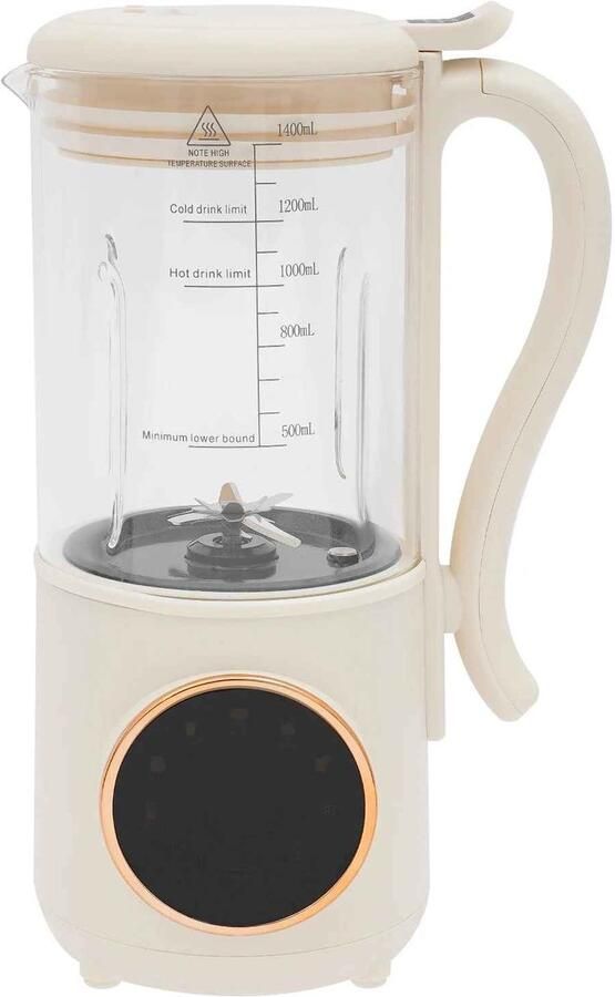 ElevateCommerce – 1.4L Sojamelk Maker & Plantaardige Melk Machine – 1400ML Blender met 16 Messen – Voor Haver- Amandel- Noten- & Graandrinks – Warm & Koud Programma