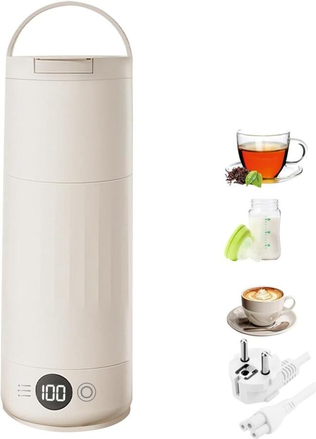 Elzusha Compacte Reiswaterkoker 0.6L 316 RVS met Temperatuurinstelling