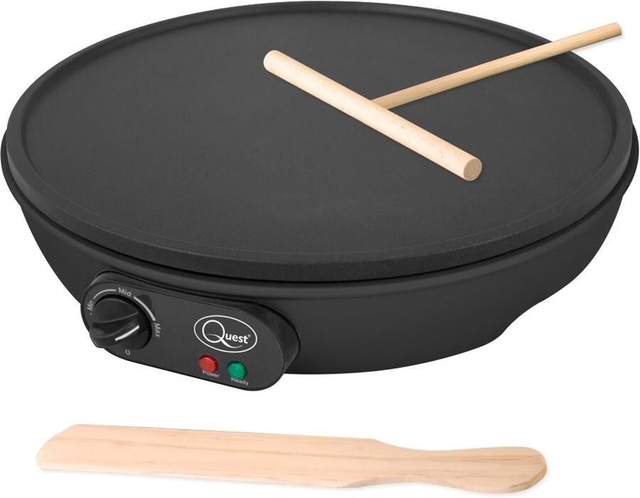 Elzusha Elektrische Crêpe- en Pannenkoekenmaker 1000W Anti-aanbakplaat 30cm