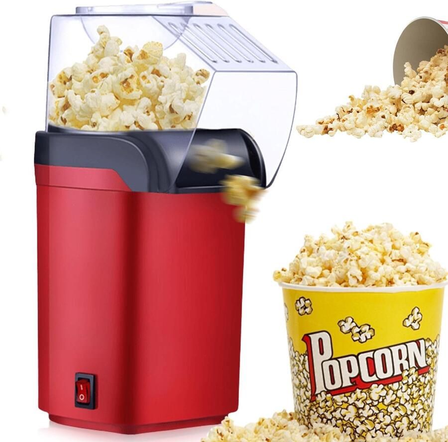 Popcornmachine Hete Lucht Vetvrije Maker Snelle Snacks One Touch Bediening 1200 W Rood