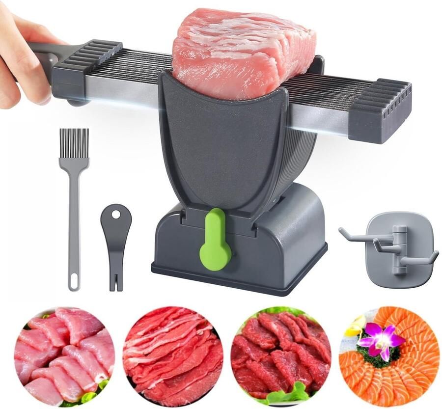 Elzusha Vlees Snijmachine RVS Handmatig Verstelbare Diktes 2-4 mm