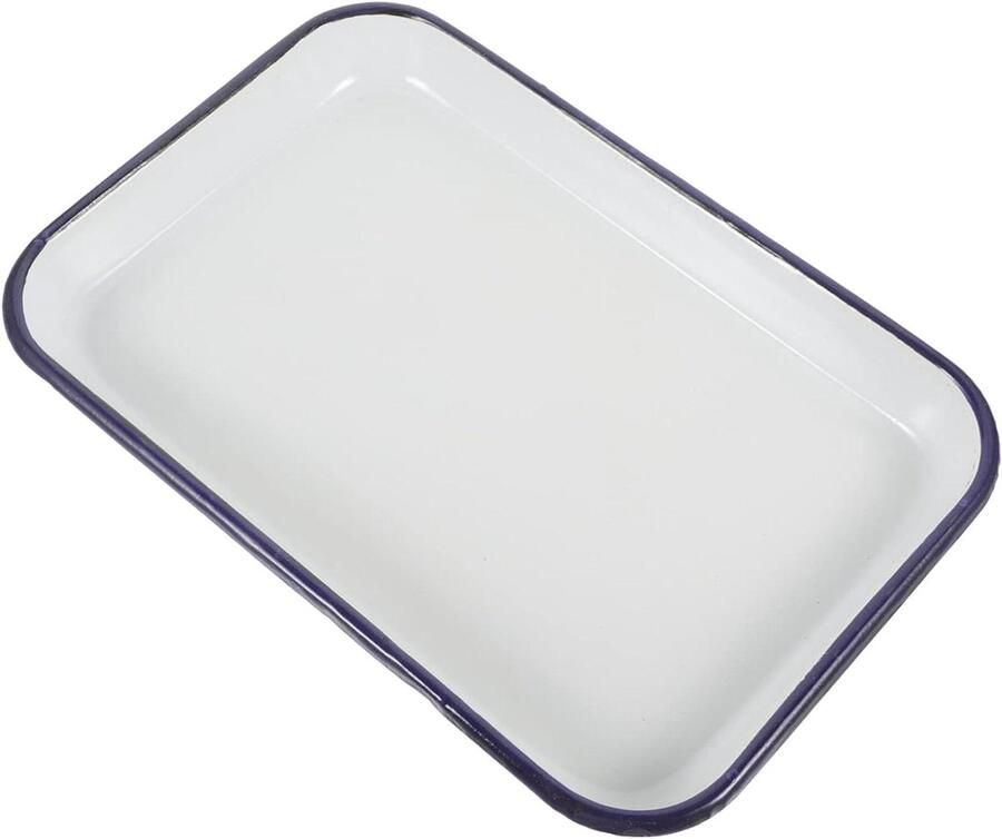 Emaille Bakplaat Ovenschaal Bakvorm Bakken en braden Krasbestendig Duurzaam 31x21x3 cm Wit