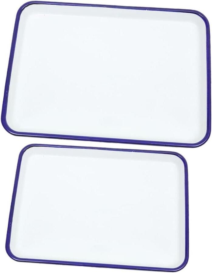 Emaille Bakplaten Ovenschaal Braadslede Bakken en Braden Dubbele Maten 30x20x3.5 cm Wit