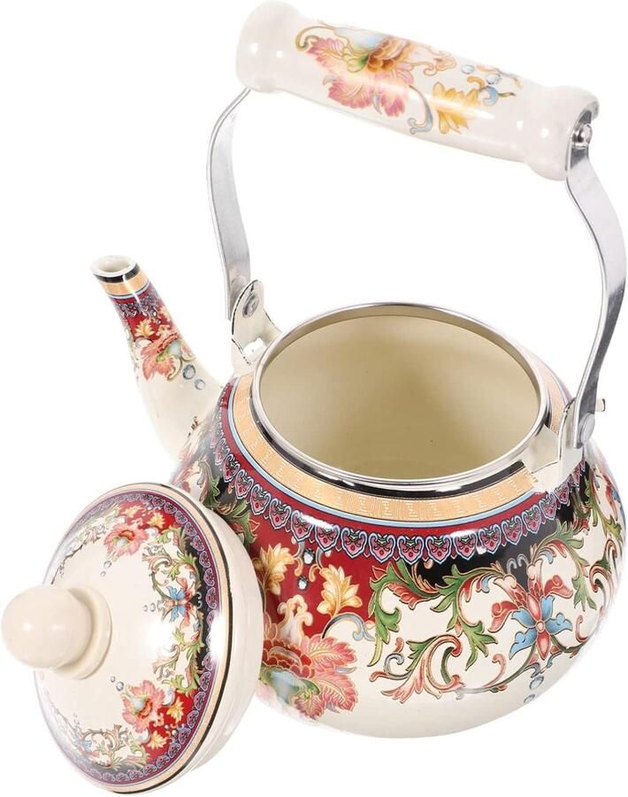 Emaille Ketel Theepot Koffiepot Water Koken Alle Warmtebronnen 20 x 17 x 11.5 cm Zoals Afgebeeld
