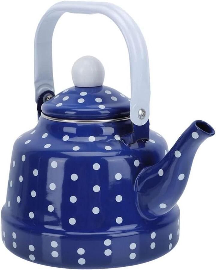 Emaille Ketel Waterkoker Theepot Water Koken Koel Handvat 11 Liter Gespikkeld